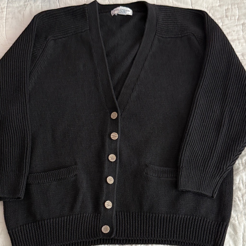 Cozy Black Button-Up Cardigan